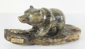 Inuit Serpentine Stone Kodiak Bear Carving