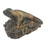 Alaskan Inuit Seal Soapstone Carving Sculpture