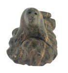 Alaskan Inuit Seal Soapstone Carving Sculpture
