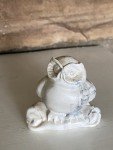 Hand-Carved Marble Owl Figurine in Pearlite