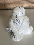 Hand-Carved Marble Owl Figurine in Pearlite