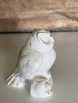 Hand-Carved Marble Owl Figurine in Pearlite