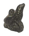 Handmade Inuit Soapstone Seals - Mom and Baby