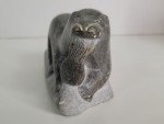 Inuit Otter Eating Fish Soapstone Carving 7.5