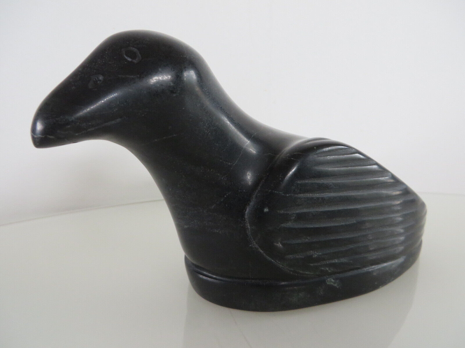 Dark Green Canadian Inuit Duck Statue