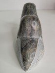 Inuit Otter Eating Fish Soapstone Carving 7.5