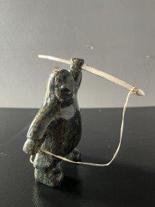 Rare Hand-Carved Soapstone Sculpture by Isa Oomayoualock