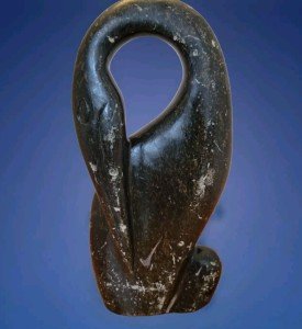 Hand Carved Soapstone Heron Bird Sculpture