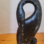 Hand Carved Soapstone Heron Bird Sculpture