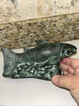 Vintage Inuit Soapstone Salmon Carvings Pair
