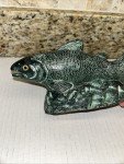 Vintage Inuit Soapstone Salmon Carvings Pair