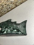 Vintage Inuit Soapstone Salmon Carvings Pair