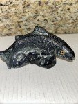 Vintage Inuit Soapstone Salmon Carvings Pair