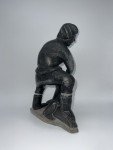 Inuit Stone Carving: Hunter Skinning Seal, Josephine Kakutuk