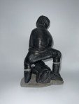 Inuit Stone Carving: Hunter Skinning Seal, Josephine Kakutuk
