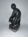 Inuit Stone Carving: Hunter Skinning Seal, Josephine Kakutuk