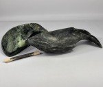 Signed Inuit Soapstone Whale Sculpture by Bob Talmadge