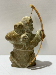 Signed Donny Pitsiulak Inuit Hunter Stone Carving
