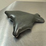 Inuit Art Soapstone Crossed Seals Figurine