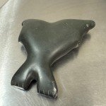 Inuit Art Soapstone Crossed Seals Figurine