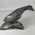Signed Inuit Soapstone Whale Sculpture by Bob Talmadge