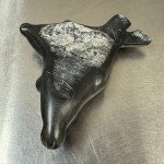 Inuit Art Soapstone Crossed Seals Figurine