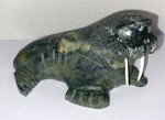 Hand-Carved Soapstone Inuit Walrus Sculpture by ET III