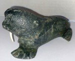 Hand-Carved Soapstone Inuit Walrus Sculpture by ET III