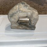 Inuit Soapstone Carving: Eskimo Hugging Bear