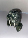 Hand-Carved Soapstone Inuit Walrus Sculpture by ET III