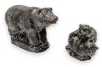 Wolf and Bear Soapstone Carvings Set