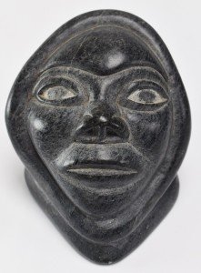 1982 Woman's Face Soapstone Carving by Nalukturuk