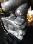Signed Inuit Stone Hunter with Walrus Sculpture