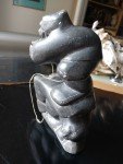 Signed Inuit Stone Hunter with Walrus Sculpture