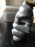 Signed Inuit Stone Hunter with Walrus Sculpture