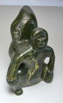 Inuit Soapstone Carving: Child on Mother's Back