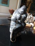 Signed Inuit Stone Hunter with Walrus Sculpture