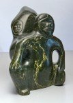 Inuit Soapstone Carving: Child on Mother's Back