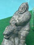 Signed Inuit Stone Sculpture: Rider with Harness