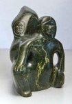Inuit Soapstone Carving: Child on Mother's Back