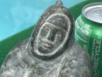 Signed Inuit Stone Sculpture: Rider with Harness