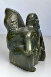 Inuit Soapstone Carving: Child on Mother's Back