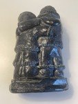 Wolf Inuit Soapstone Couple Carving Sculpture