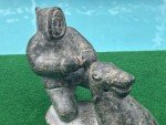 Signed Inuit Stone Sculpture: Rider with Harness
