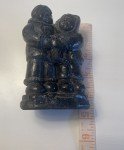 Wolf Inuit Soapstone Couple Carving Sculpture