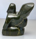 Inuit Soapstone Carving: Child on Mother's Back