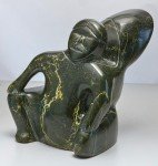 Inuit Soapstone Carving: Child on Mother's Back