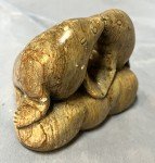 Inuit Stone Carving: Sea Lions Kissing Figurine
