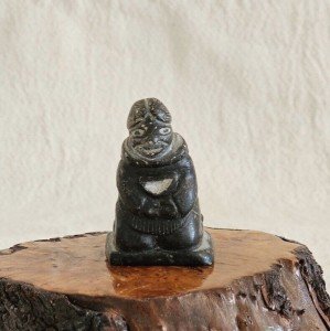 Inuit Carved Stone Woman Eskimo Vintage Statue
