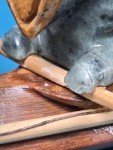Inuit Soapstone Kayak Hunter Carving - Signed